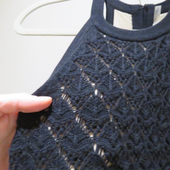 ALICE + OLIVIA Lulu Halter Neck Midi Dress in Black Crochet Evening Cocktail L - Picture 8 of 15